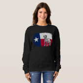 Dalmatian vintage Texas Texan flag dog スウェットシャツ (正面フル)