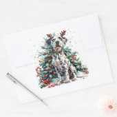 Dalmatian withトナカイ〔雄ジカの〕枝角by Christmas Tree スクエアシール (封筒)