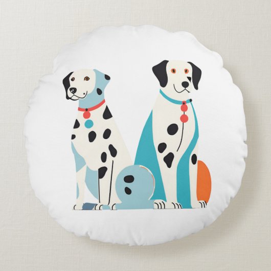 dalmatians ラウンドクッション (正面)