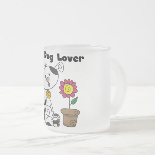 Dalmation犬の恋人のTシャツおよびギフト フロストグラスマグカップ (正面右)