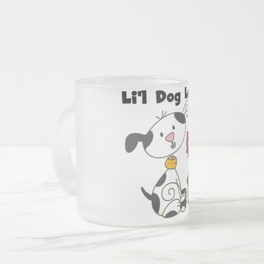 Dalmation犬の恋人のTシャツおよびギフト フロストグラスマグカップ (正面左)