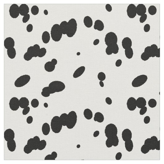 Dalmation Dog Black and White Spot Pattern ファブリック (クローズアップ)