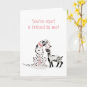 Dalmation & lamb 'You have spot a friend in me'カード カード (黄色い花)