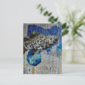 Dalmation Molly Fish mixed media collage Postcard ポストカード (スタンド正面)
