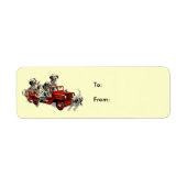 Dalmation-pups-fire-engine、宛先:自: ラベル (正面)