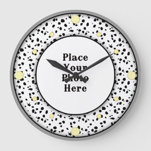 Dalmation Your Photo Wall Clock ラージ壁時計 (正面)