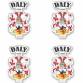 Daly Crest Irish Translation & Meaning (x4) シール (正面)