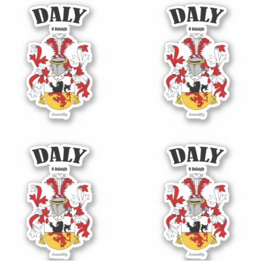 Daly Crest Irish Translation & Meaning (x4) シール (正面)