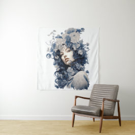 Dama Delicadamente Florada - Ilustración  タペストリー