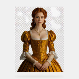 “Dama Renacentista Dorada – Arte Elegante y Realis アクリルサイン