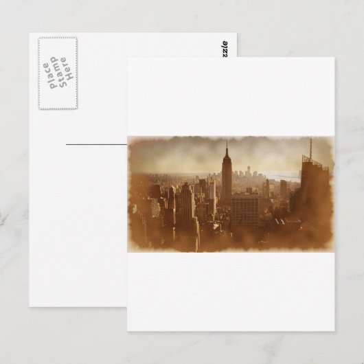 Damaged Photo Effect New York ポストカード (正面/裏面)