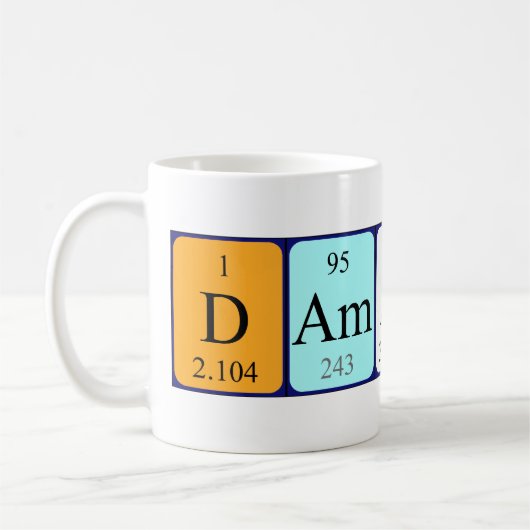Damaris定期テーブル名mug コーヒーマグカップ (左)