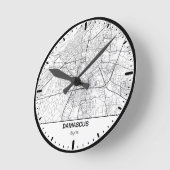 Damascus Clock City Line Art ラウンド壁時計 (傾斜)