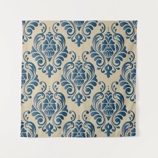 Damascus seamless pattern of floral ornament on be タペストリー (正面)