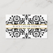 DAMASKエレガントヴィンテージパターン金ゴールド白黒 名刺 (正面)