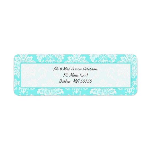 Damaskカスタマイズ可能な住所 シール (正面)