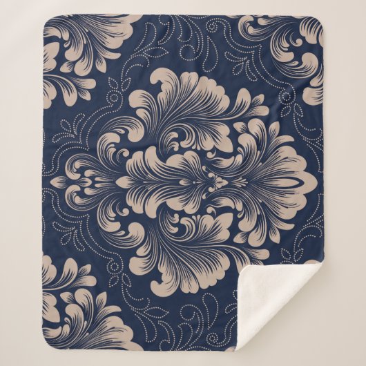 Damaskシクラシカルームレステクスビクトリアンチャ シェルパブランケット (正面)