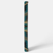 Damaskシームレス繰り返しパターン花ティール(緑がかった色) Samsung Galaxyケース (左側面)