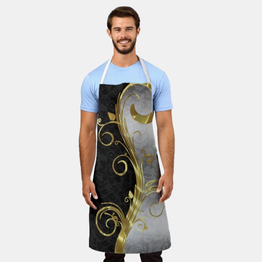 Damaskテクスチャ エプロン (着用した状態)