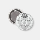 damaskバラ白と黒.ai マグネット (正面/裏面)