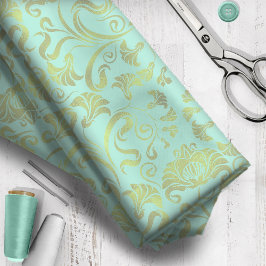 Damaskフローラきらめく金ゴールドの任意の色ID461 ファブリック