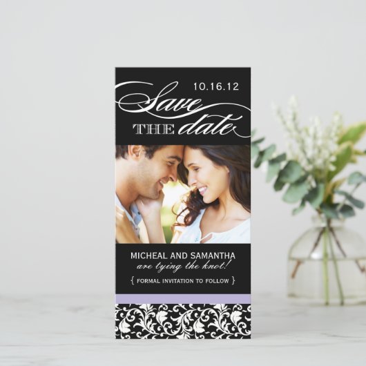 Damask日付の写真カードを保存 セーブザデート (スタンド正面)