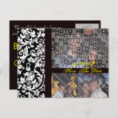 Damask日付を保存するYOUR Photos選択フォント色 案内ポストカード (正面/裏面)