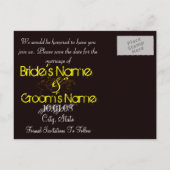 Damask日付を保存するYOUR Photos選択フォント色 案内ポストカード (裏面)