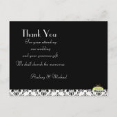 DAMASK結婚式の写真ありがとう ポストカード (裏面)