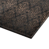 DAMASK1黒い大理石及び青銅の金属 カッティングボード (角)