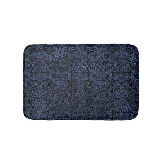 DAMASK2黒い大理石及び青石 バスマット (正面)