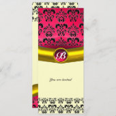 DAMASK のジェム ストーン モノグラム 招待状 (正面/裏面)