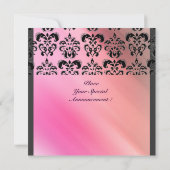 DAMASK の紫色のシルクにジェム ストーンのモノグラム 招待状 (裏面)