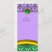 DAMASK ジェムストーン モノグラム 緑,紫,ピンク 招待状 (裏面)
