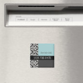 Damask Blue日付磁石を保存 マグネット (インサイチュ (食洗機))