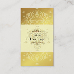 Damask BusinessCard金ゴールドトーンオントーン 名刺