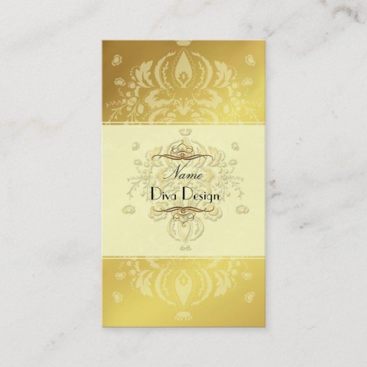 Damask BusinessCard金ゴールドトーンオントーン 名刺 (正面)