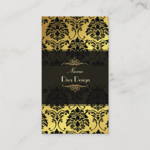 Damask BusinessCard金ゴールド+黒 名刺