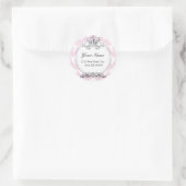 Damask Crown Addressステッカー() ラウンドシール (バッグ)