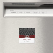 damask diamante red日付を保存 マグネット (インサイチュ (食洗機))