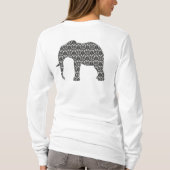 Damask Elephant Pattern Top女性の Tシャツ (裏面)