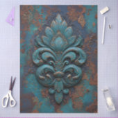 Damask Embossed Fleur-De-Lis Decoupage 薄葉紙 (クラフト)