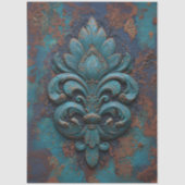 Damask Embossed Fleur-De-Lis Decoupage 薄葉紙 (正面)