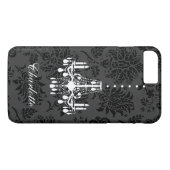 Damask iPhone Casでカスタマイズ可能な白いシャンデリア Case-Mate iPhoneケース (裏面(横))