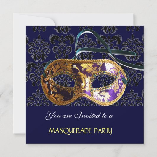 DAMASK MASQUERADE PARTY 青 招待状 (正面)