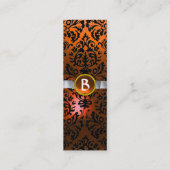 DAMASK MONOGRAMジェムリボンホワイトオレンジ スキニー名刺 (裏面)