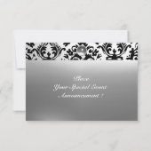 DAMASK Patterned Jewel Toned Initials white 招待状 (裏面)