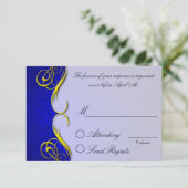 Damask Quarter青い返信カード 出欠カード (スタンド正面)