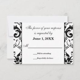 Damask RSVPの応結婚答要求カード 出欠カード