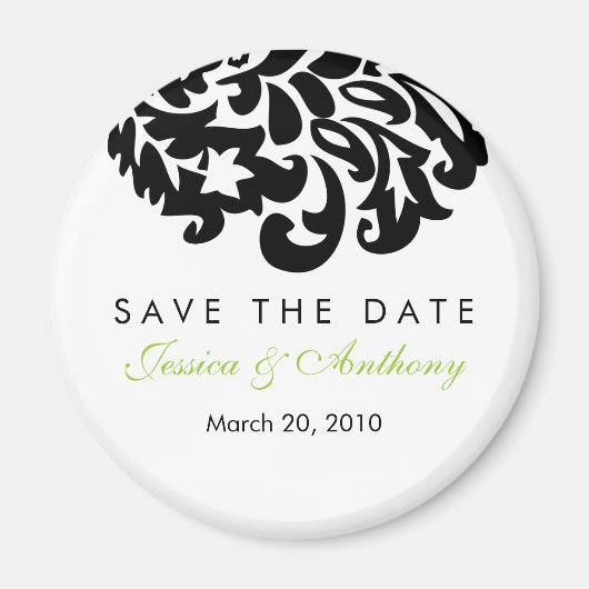 damask save date magnet マグネット (正面)